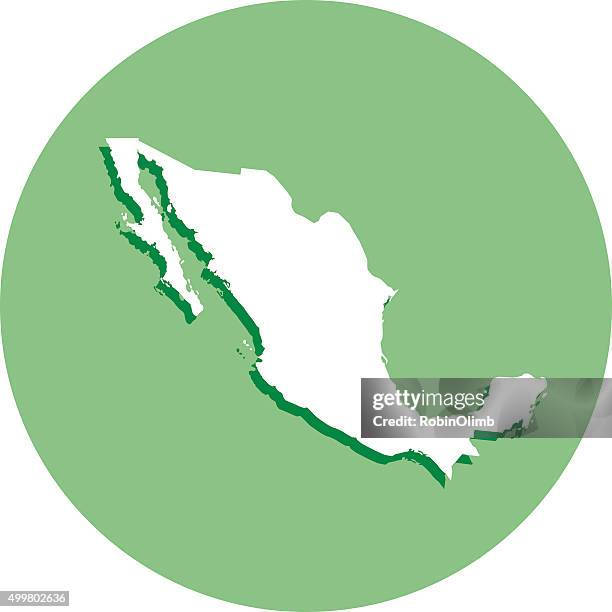 mexico round icon - mexico map stock illustrations