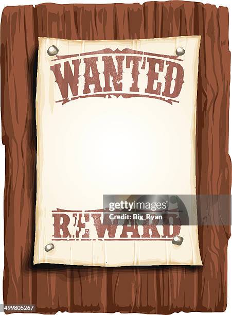 bildbanksillustrationer, clip art samt tecknat material och ikoner med illustrated wanted poster - efterlyst-affisch