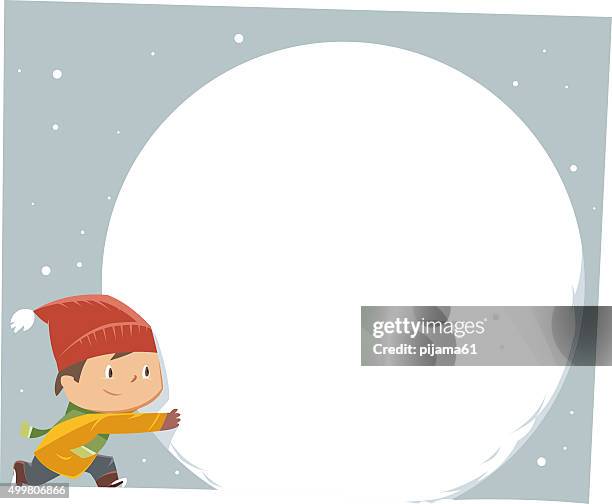 making snowmen - building a snowman illustration stock illustrations