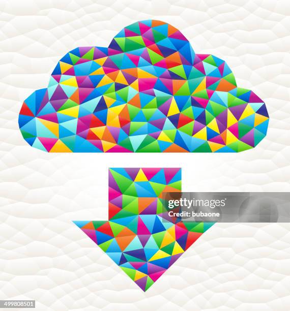 download cloud on triangular pattern mosaic royalty free vector art - code array stock illustrations