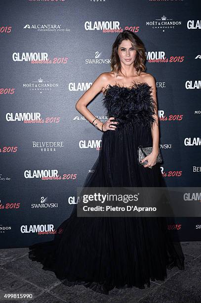 Melissa Satta attends the Glamour Awards 2015 on December 3, 2015 in Milan, Italy.