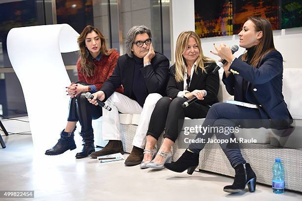 Marghertia Zanatta, Roberto Alessi, Barbara Fabbroni and Camila Raznovich attend the book presentation of 'L'AMORE FORSE' by Barbara Fabbroni on...