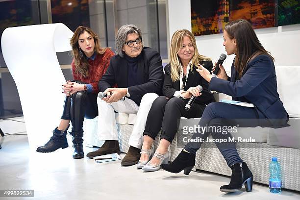 Marghertia Zanatta, Roberto Alessi, Barbara Fabbroni and Camila Raznovich attend the book presentation of 'L'AMORE FORSE' by Barbara Fabbroni on...