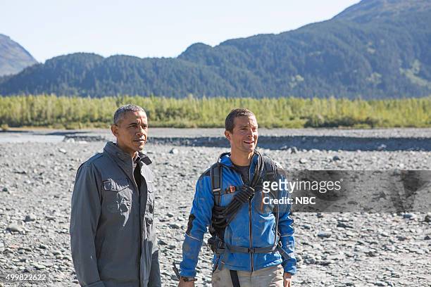 President Obama" Episode 209 -- Pictured: President Barack Obama, Bear Grylls --