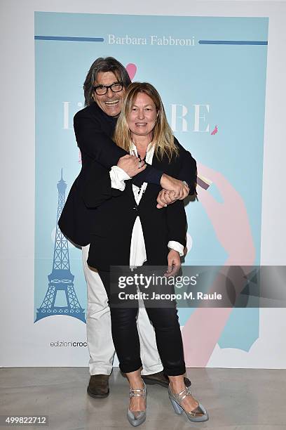 Roberto Alessi and Barbara Fabbroni attend the book presentation of 'L'AMORE FORSE' by Barbara Fabbroni on December 3, 2015 at the Maryling Concept...