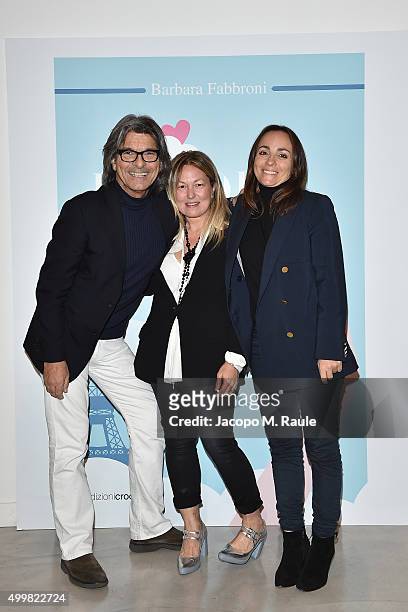 Roberto Alessi, Barbara Fabbroni and Camila Raznovich attend the book presentation of 'L'AMORE FORSE' by Barbara Fabbroni on December 3, 2015 at the...