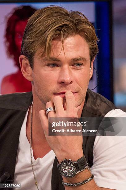 Chris Hemsworth attends 'El Hormiguero' TV Show on December 3, 2015 in Madrid, Spain.