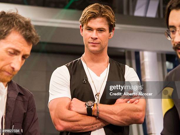 Chris Hemsworth attends 'El Hormiguero' TV Show on December 3, 2015 in Madrid, Spain.