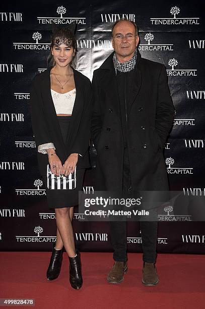 Clizia Incorvaia and Salvatore Incorvaia attend the showing of 'Un'altra Storia' at Teatro Vetra on December 3, 2015 in Milan, Italy.