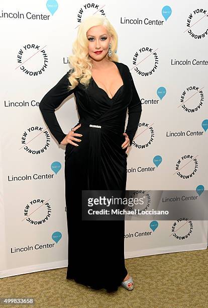 Christina Aguilera attends Sinatra Voice for A Century Event at David Geffen Hall on December 3, 2015 in New York City.