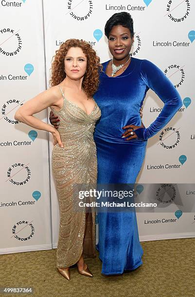 Bernadette Peters and Fantasia Barrino attend Sinatra Voice for A Century Event at David Geffen Hall on December 3, 2015 in New York City.