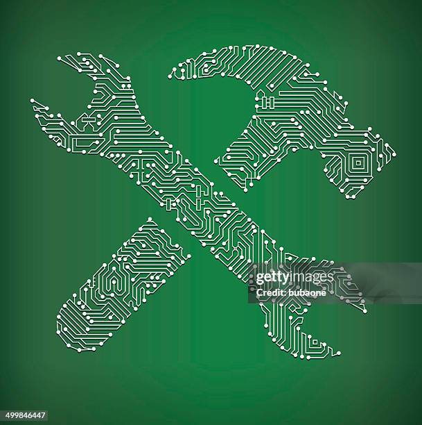 tools & hardware circuit board royalty free vector art background - mechatronics stock illustrations