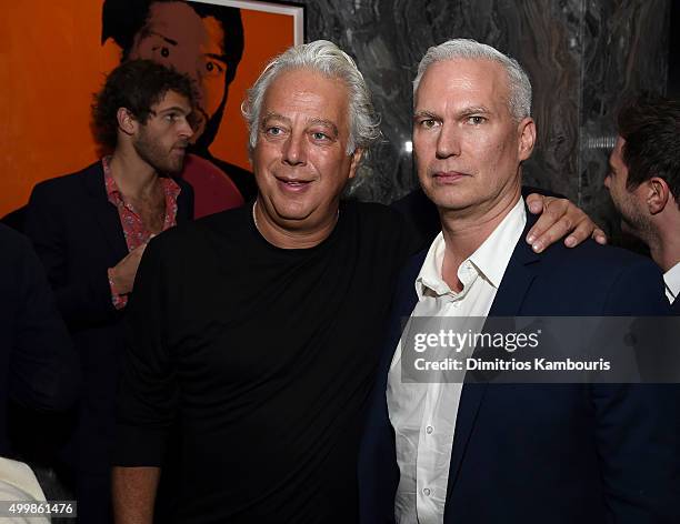 Aby Rosen and Klaus Biesenbach attend Aby Rosen and Samantha Boardman host their Annual Dinner at The Dutch W Hotel South Beach on December 3, 2015...