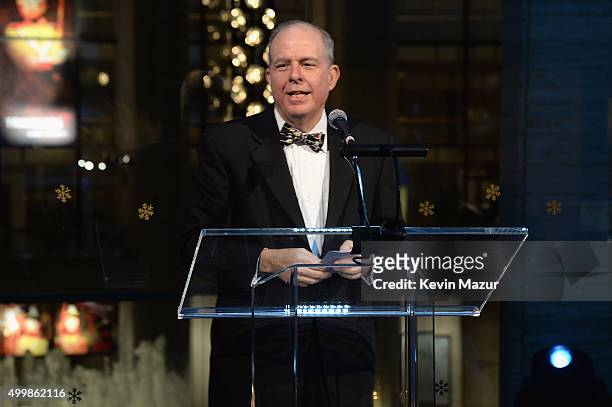 Jed Bernstein speaks during the Sinatra Gala with New York Philharmonic at Lincoln Center's David Geffen Hall on December 3, 2015 in New York City.
