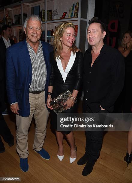 Larry Gagosian, Chrissie Erpf Gagosian and Julian Lennon attend Aby Rosen and Samantha Boardman host their Annual Dinner at The Dutch W Hotel South...