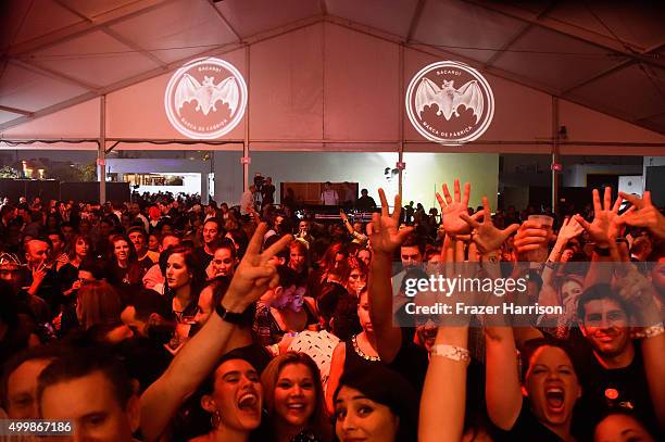 View of the crowd at The Dean Collection X BACARDI Untameable House Party on December 3, 2015 in Miami, Florida.