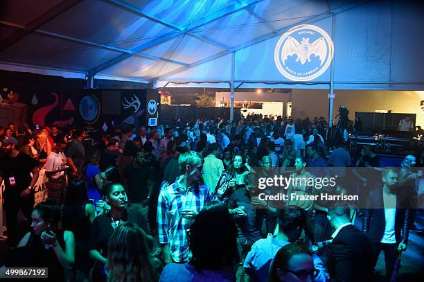 View of the crowd at The Dean Collection X BACARDI Untameable House Party on December 3, 2015 in Miami, Florida.