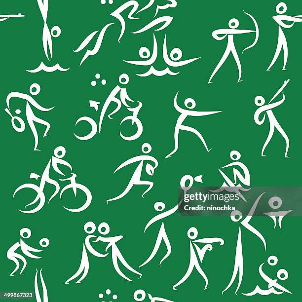 . icons pattern - marathon training stock illustrations