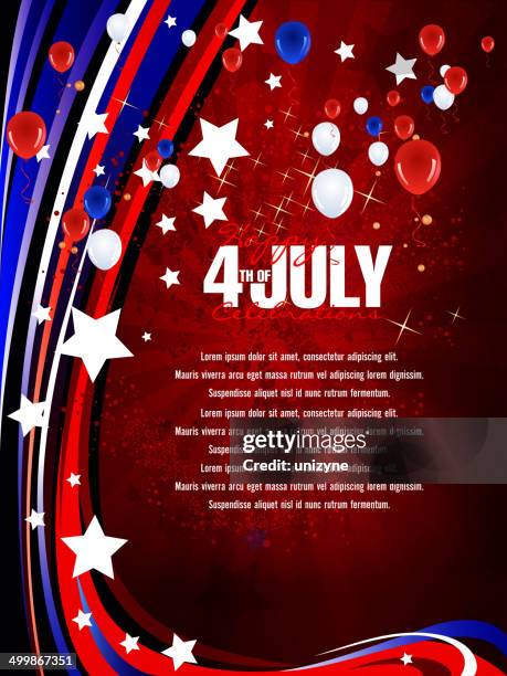 patriotic july 4th celebration background with grunge - celebration background balloons stock illustrations