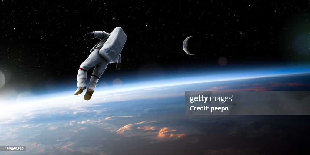 宇宙飛行士に浮かぶスペース