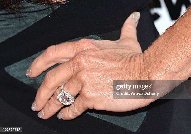 Kyle Richards, ring detail, attends the premiere party for Bravo's "The Real Housewives of Beverly Hills" Season 6 at W Hollywood on December 3, 2015...