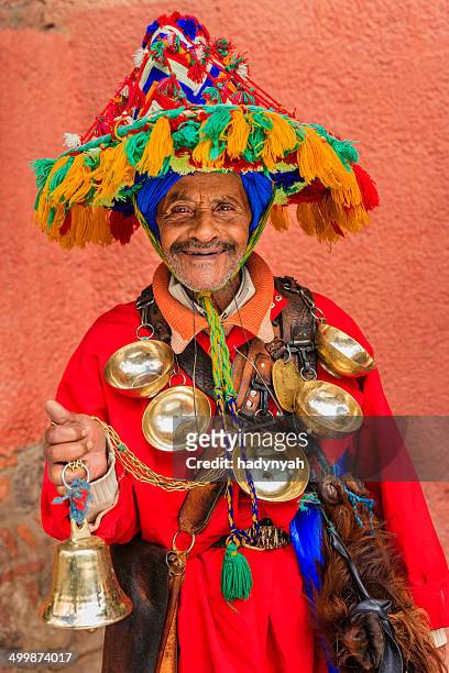 portrait of water seller in marrakesh, morocco - marrakesh stock pictures, royalty-free photos & images