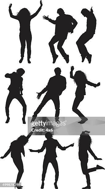 people dancing - dancers silhouettes stock illustrations