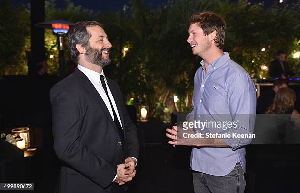 Writer-director Judd Apatow and actor Anders Holm attends the GQ 20th Anniversary Men of the Year Party at Chateau Marmont on December 3, 2015 in Los...