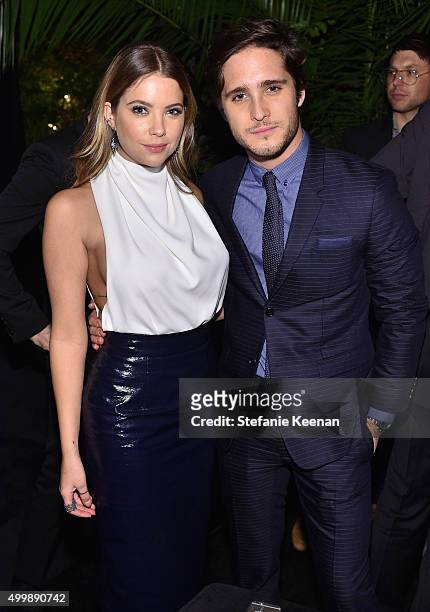 Actress Ashley Benson and actor Diego Boneta attend the GQ 20th Anniversary Men of the Year Party at Chateau Marmont on December 3, 2015 in Los...