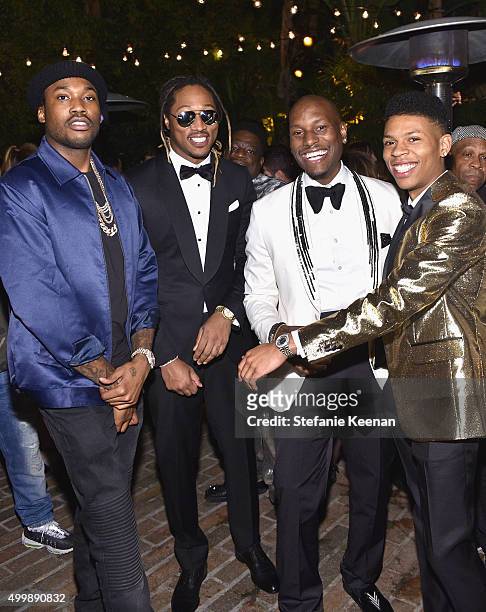Rappers Meek Mill, Future, actors Tyrese Gibson and Bryshere Y. Gray attend the GQ 20th Anniversary Men of the Year Party at Chateau Marmont on...