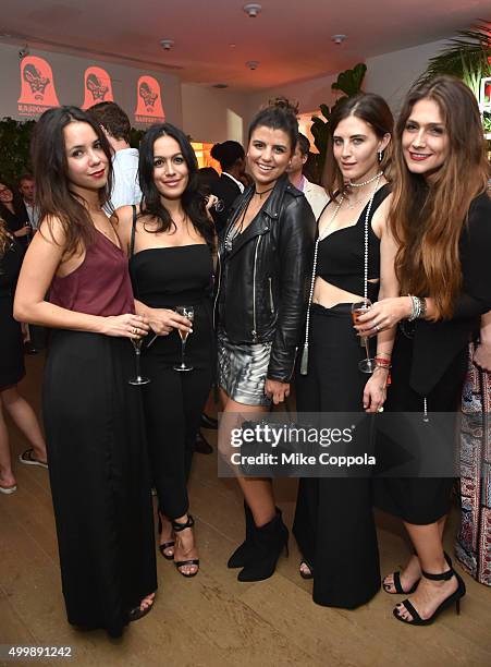 Guests attend the Raspoutine Paris Pop-Up At L'Eden By Perrier Jouet at Penthouse at the Faena Hotel Miami Beach on December 3, 2015 in Miami Beach,...