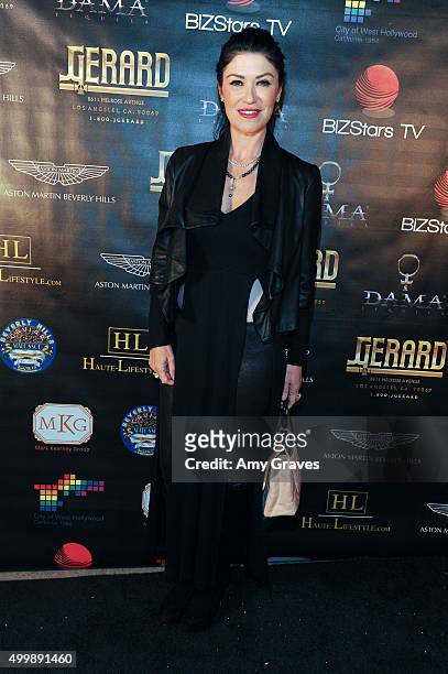 Luzelba Mansour attends the Project Divine from JGerard Peace Gallery, a VIP celebrity cocktail event with black Carpet and silent auction and...