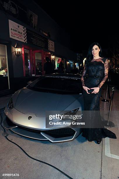 Regina Salpagarova attends the Project Divine from JGerard Peace Gallery, a VIP celebrity cocktail event with black Carpet and silent auction and...