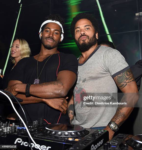 Rukus and Lenny Kravitz attend Dom Perignon, Alex Dellal, Stavros Niarchos & Vito Schnabel host From Earth to Heart at The W Hotel South Beach on...