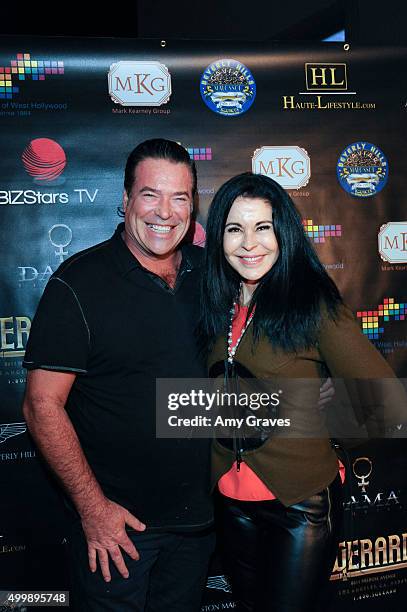 Mark Kearney and Maria Conchita Alonso attend the Project Divine from JGerard Peace Gallery, a VIP celebrity cocktail event with black Carpet and...