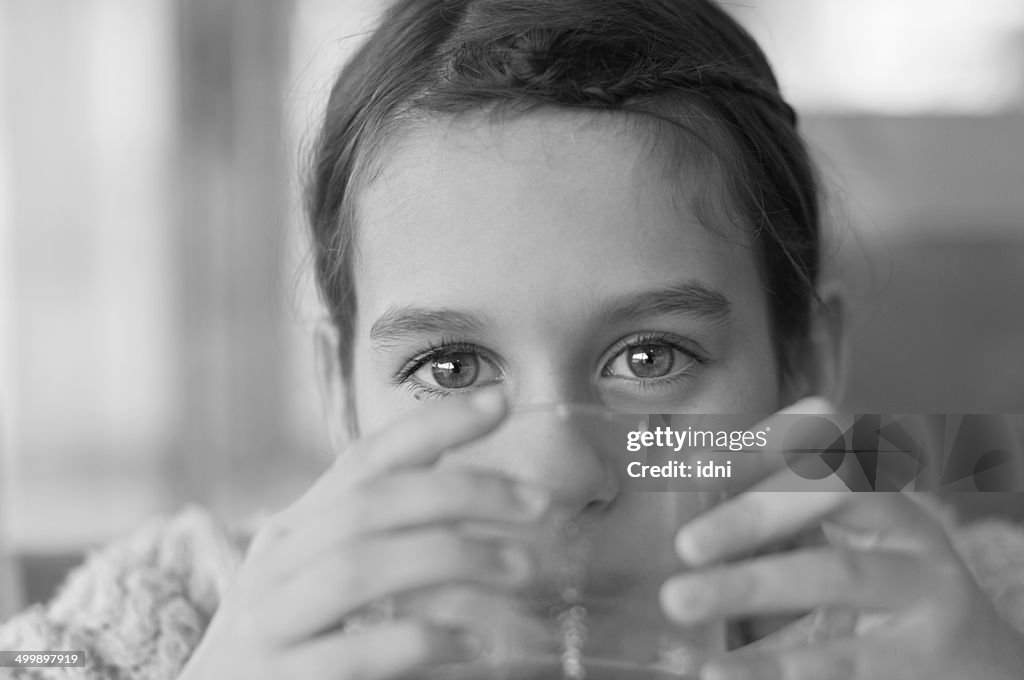 Girl drinking water