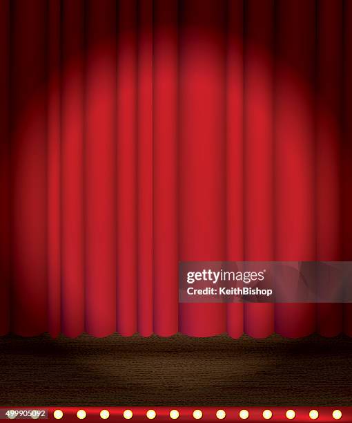 theater stage curtain with spotlight background - circus curtains stock illustrations