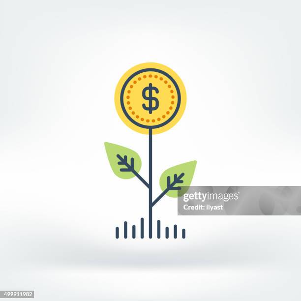 stockillustraties, clipart, cartoons en iconen met vector icon of funding - kleine boom