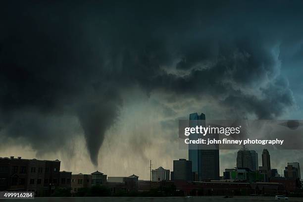 tornado over oklahoma city. usa. - tornado stockfoto's en -beelden