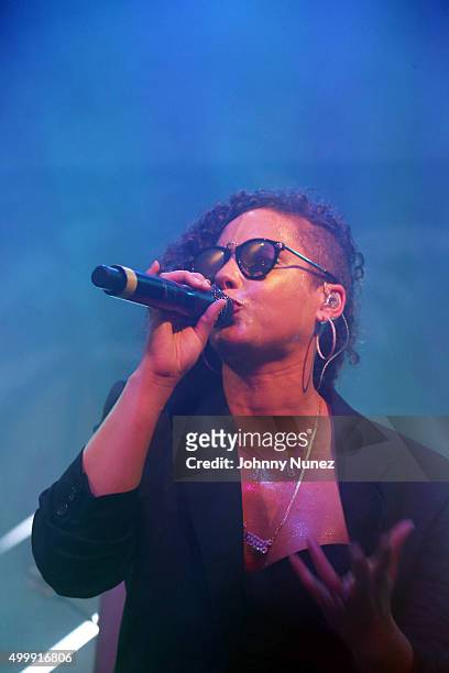 Alicia Keys performs during Day 1 of The Dean Collection X BACARDI Untameable House Party on December 3 in Miami, Florida.