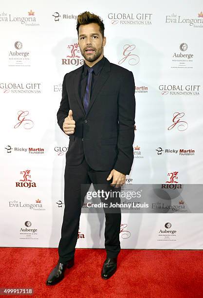 Ricky Martin attends the Global Gift Foundation Dinner at Auberge Residences & Spa sales office on December 3, 2015 in Miami, Florida.