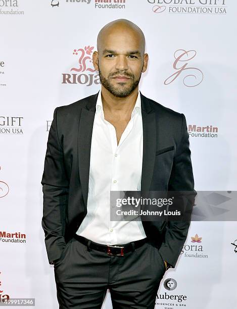 Amaury Nolasco attends the Global Gift Foundation Dinner at Auberge Residences & Spa sales office on December 3, 2015 in Miami, Florida.