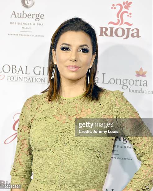 Eva Longoria attends the Global Gift Foundation Dinner at Auberge Residences & Spa sales office on December 3, 2015 in Miami, Florida.
