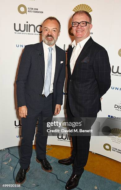 Graham Norton and Darren Styles, Publishing Editor of Winq Magazine, attend the Winq Magazine Men of the Year lunch to benefit the Elton John Aids...