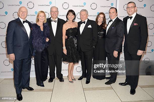 Oscar Schafer, Didi Schafer, Jed Bernstein, Katheryn Farley, Jerry Speyer, Ellen Crown, David Crown, and Matthew VanBiesen attends the Sinatra Gala...