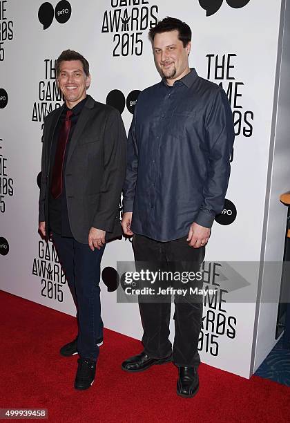 Video game director Brian Horton and video game developer Noah Smith arrive at The Game Awards 2015 - Arrivals at Microsoft Theater on December 3,...