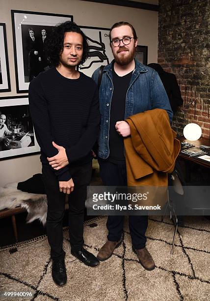 Tariq Dixon and Jonathan Evans attend Bespoken x TRNK Holiday Pop Up Shop on December 3, 2015 in New York City.