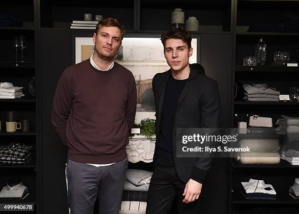 Zachary Heinzerling and Nolan Funk attend Bespoken x TRNK Holiday Pop Up Shop on December 3, 2015 in New York City.