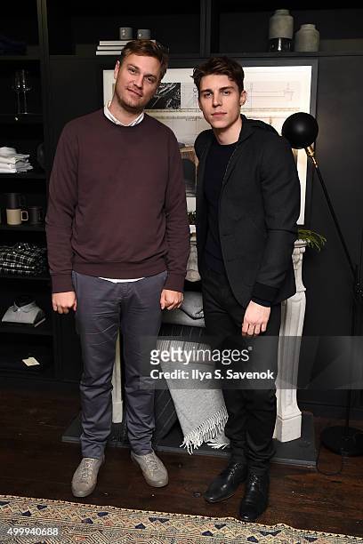 Zachary Heinzerling and Nolan Funk attend Bespoken x TRNK Holiday Pop Up Shop on December 3, 2015 in New York City.