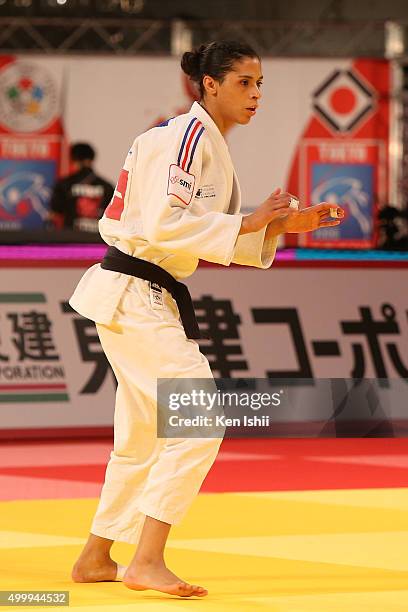 Annabelle Euranie of France competes in the Women's 52kg bronze medal match between Anna Richard of France and Yuka Nishida of Japan at Tokyo...